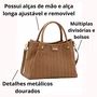Bolsa Chenson Feminina Marrom Ferragens Douradas 