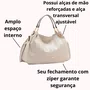 Bolsa Chenson Feminina Off White Fechamento Zíper 