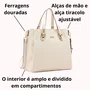 Bolsa Chenson Feminina Off White Ferragens Douradas 