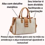 Bolsa Chenson Feminina Off White Ferragens Douradas 