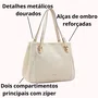 Bolsa Chenson Feminina Off White Ferragens Douradas  