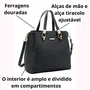Bolsa Chenson Feminina Preta Ferragens Douradas 