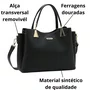 Bolsa Chenson Feminina Preto Ferragens Douradas 