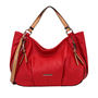 Bolsa hobo grande bicolor com zíperes Vermelho