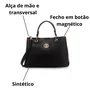 Bolsa Wj Feminina Preta Alça Transversal Removível