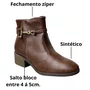 Bota Beira Rio Feminina Café Fecho Zíper