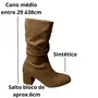 Bota Beira Rio Feminina Camel Salto Bloco 