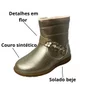 Bota Kidy Infantil Ouro Flores 