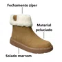 Bota Modare Feminina Caramelo Fecho Zíper 