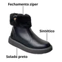 Bota Modare Feminina Preto Fecho Zíper
