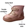 Bota Molekinha Feminina Infantil Rosa Luzes Led 