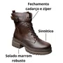 Bota Mooncity Feminina Marrom Cadarço 