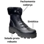 Bota Mooncity Feminina Preto Cadarço 