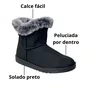 Bota Mooncity Feminina Preto Peluciada 