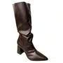 Bota Offline Feminina Brown Bico Fino 