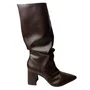 Bota Offline Feminina Brown Bico Fino 
