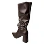 Bota Offline Feminina Brown Bico Fino 