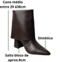 Bota Offline Feminina Brown Salto Bloco 