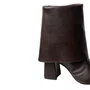Bota Offline Feminina Brown Salto Bloco 
