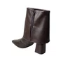 Bota Offline Feminina Brown Salto Bloco 