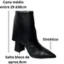 Bota Offline Feminina Preto Salto Bloco