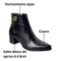 Bota Pegada Feminina Preto Couro 