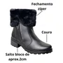 Bota Pegada Feminina Preto Couro 