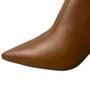 Bota Via Marte Caramelo Salto Bloco Alto Couro