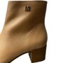 Bota Via Marte Nude Salto Bloco Couro 