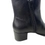 Bota Via Marte Preta Salto Bloco Couro 
