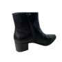 Bota Via Marte Preta Salto Bloco Couro 