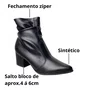 Bota Via Uno Feminina Preto Salto Bloco 