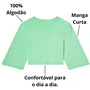 Camiseta Cropped Feminina Simples Manga Curta Limão