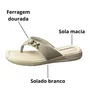 Chinelo Comfortflex Feminino Creme Ferragem Dourada 