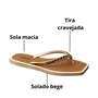 Chinelo L´amour Feminina Bege Tira Cravejada 