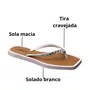 Chinelo L´amour Feminina Branco Tira Cravejada 