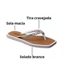 Chinelo L´Amour Infantil Feminino Branco Tira Cravejada 