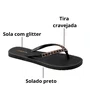 Chinelo L´amour Feminino Preto Glitter
