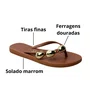 Chinelo Santinelli Feminina Caramelo Ferragens Douradas 