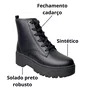 Coturno Moleca Feminino Preto Cadarço 
