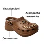 Crocs Nuvem Feminino Marrom  Acompanha Acessórios 