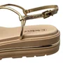 Flat Bebecê Feminina Dourado Tira Cravejada 