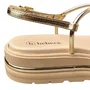 Flat Bebecê Feminina Dourado Tira Cravejada 