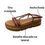 Flat Bebecê Feminina Pecan Tira Cravejada 