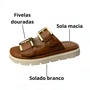Flat Comfortflex Feminino Toffe Fivelas Douradas 