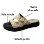 Flat Dakota Feminino Machiato Fivela Dourada