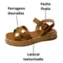 Flat Offline Feminino Casca Ferragens Douradas 