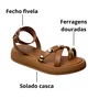 Flat Sua Cia Feminino Casca Ferragens Douradas 