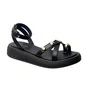 Flat Sua Cia Feminino Preto Ferragens Douradas