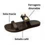 Flat Via Scarpa Feminino Macchiato Ferragens Douradas 